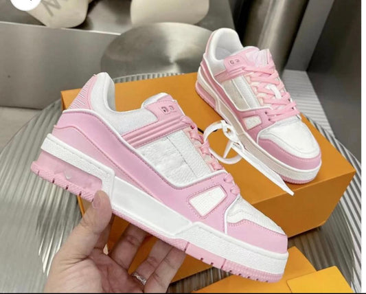 LV Trainers Pink&White