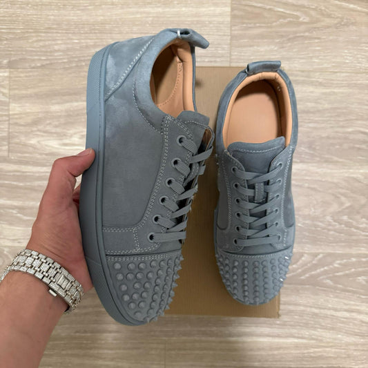 Red Buttons Gray LowTops