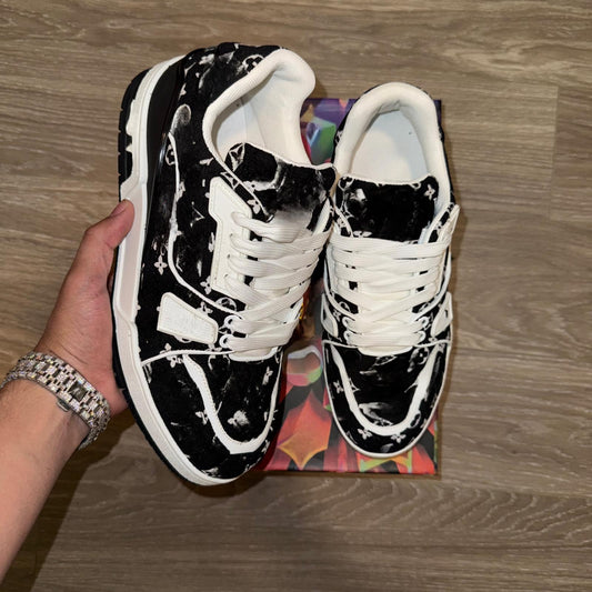 LV Trainers Black Suede