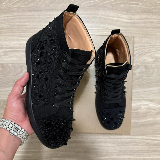 Red Buttons Black HighTops