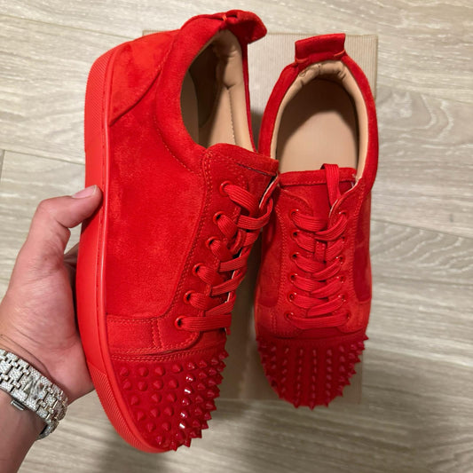 Red Buttons Red LowTops